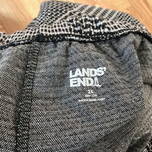 Lands' End Black & White Houndstooth Pull On Stretch Knit Pants  Size 2X - Picture 3 of 3